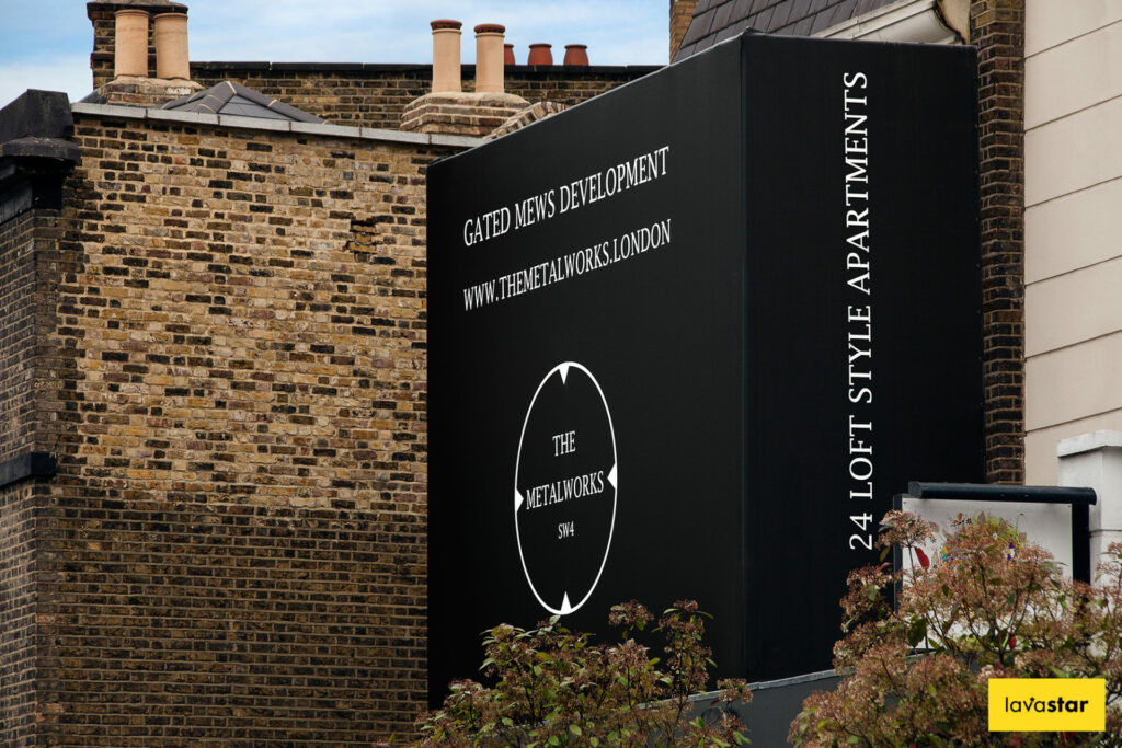 Printed building wrap graphics to help encapsulate of scaffolding in London