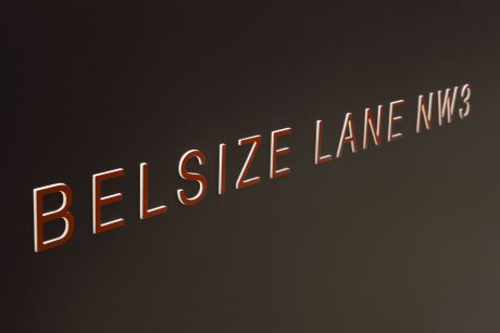 3D illuminated text on a hoarding