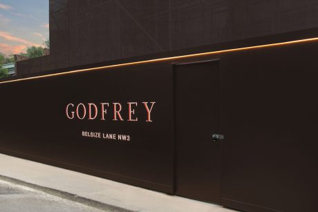 Dibond hoarding graphics with bespoke vinyl face and push through illuminated developer logo