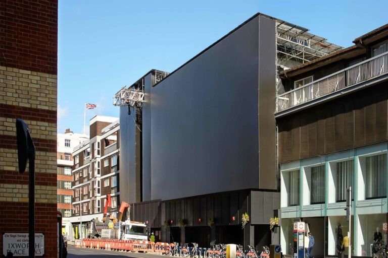 Installation of a building wrap in London