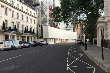 Belgravia Gate printed scaffolding wrap