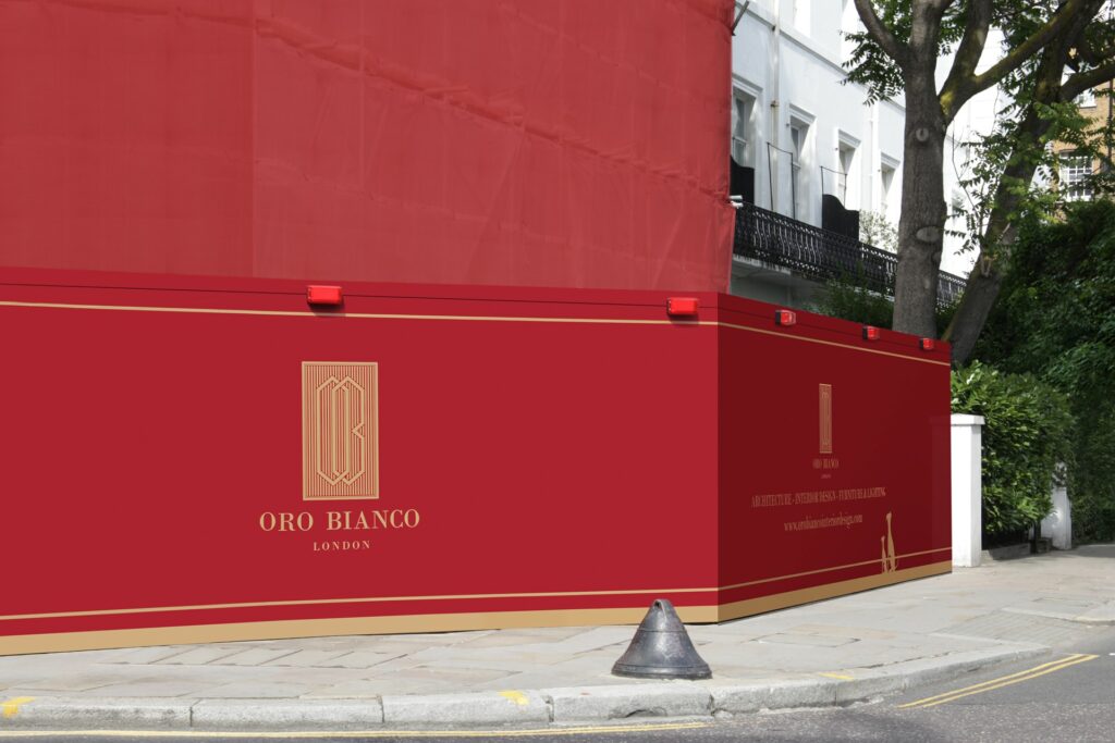 Printed retail hoarding for a high end shop in London