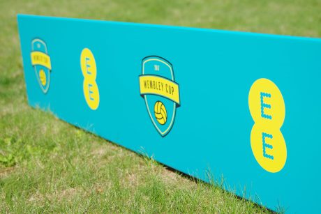 Printed pitchside football toblerone boards