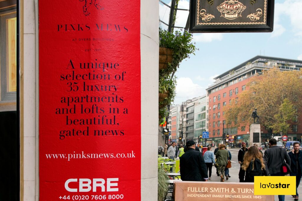 Printed brick wall wrap in London