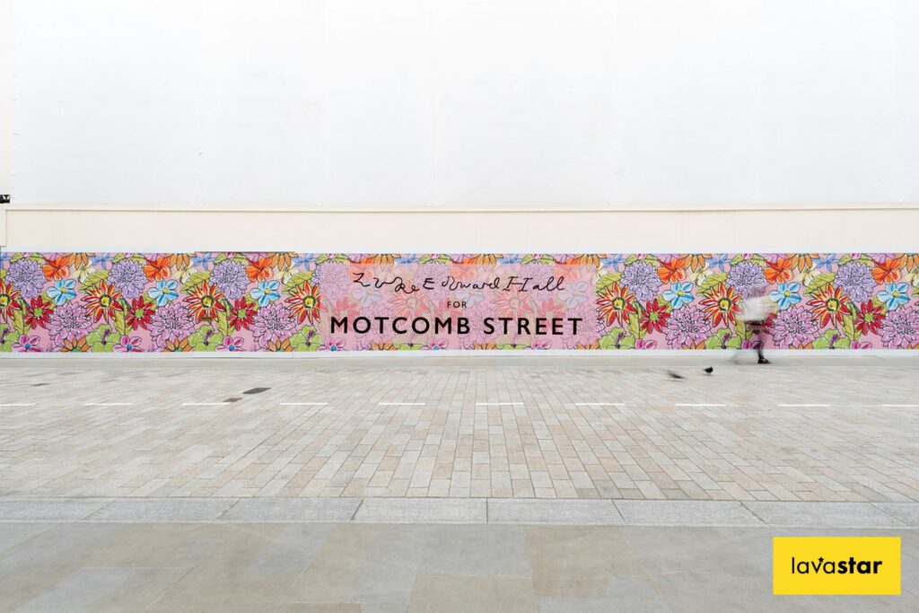 Colourful printed hoarding graphics on Dibond