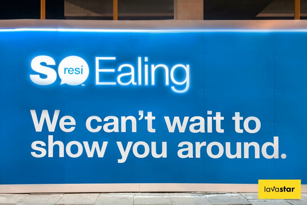 unique hoarding design for one of our London clients