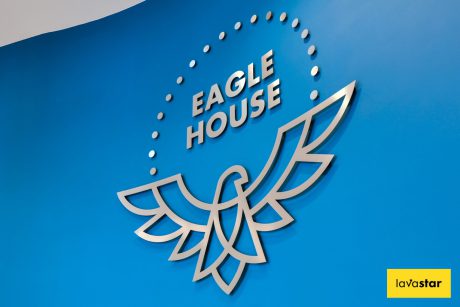 Bespoke curved office wall signage