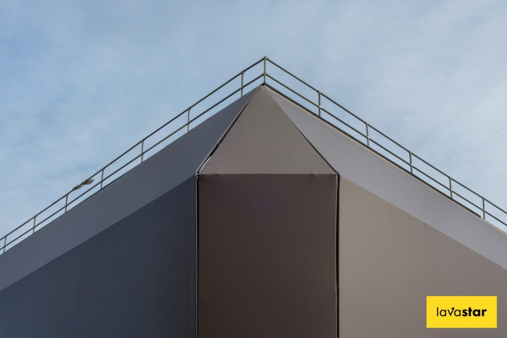 A bespoke key clamp frame building wrap installed by Lavastar in London