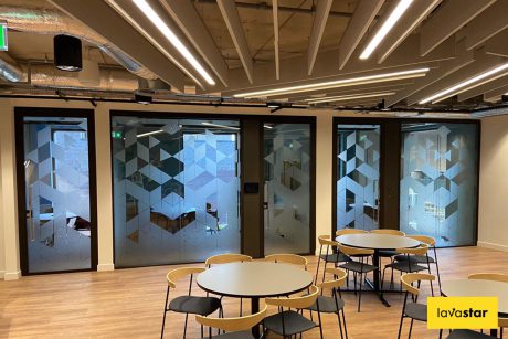 Cut frosted office window vinyl