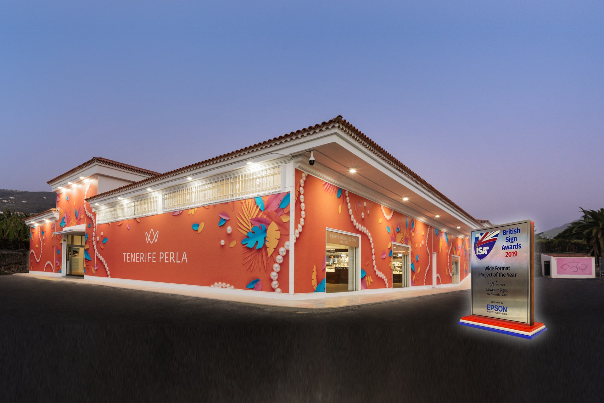 tensioned banner building signage