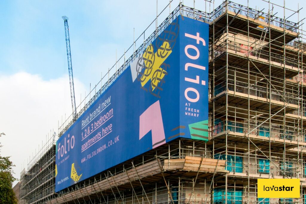 full colour printed tensioned scaffolding banner