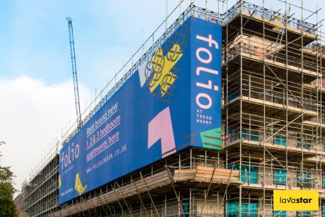 full colour printed tensioned scaffolding banner