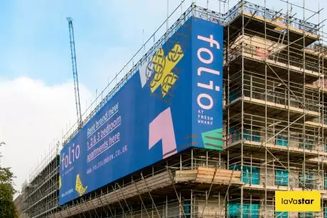full colour printed tensioned scaffolding banner