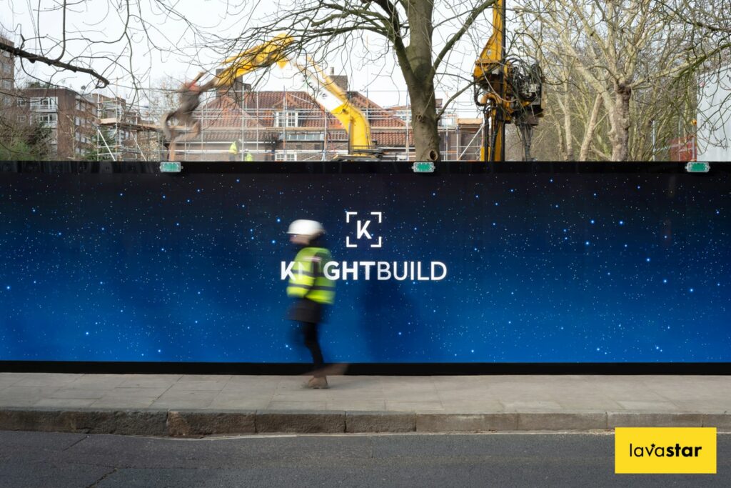 knight building hoarding in london