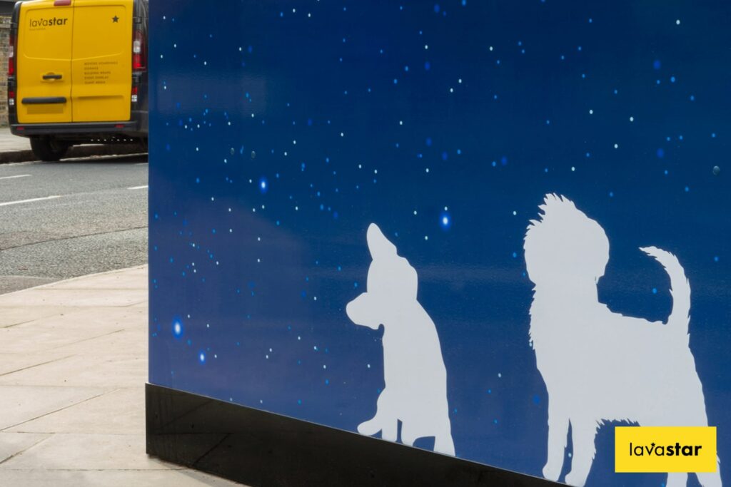 printed full colour hoarding with anti graffiti