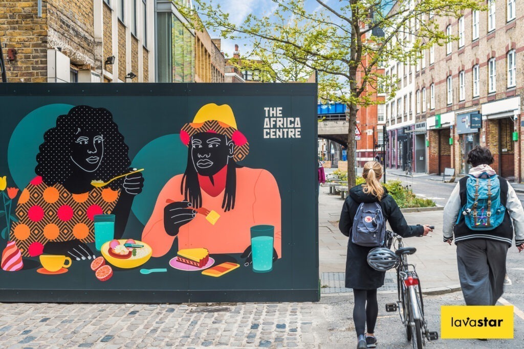 photo of printed hoarding installed in London