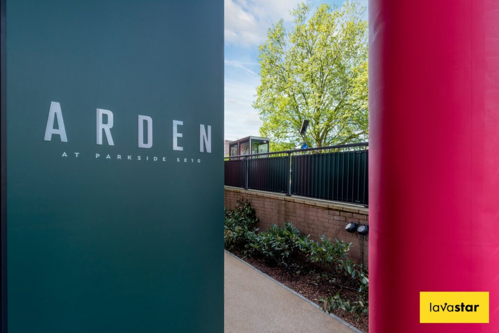 Entrance signage to a new property development