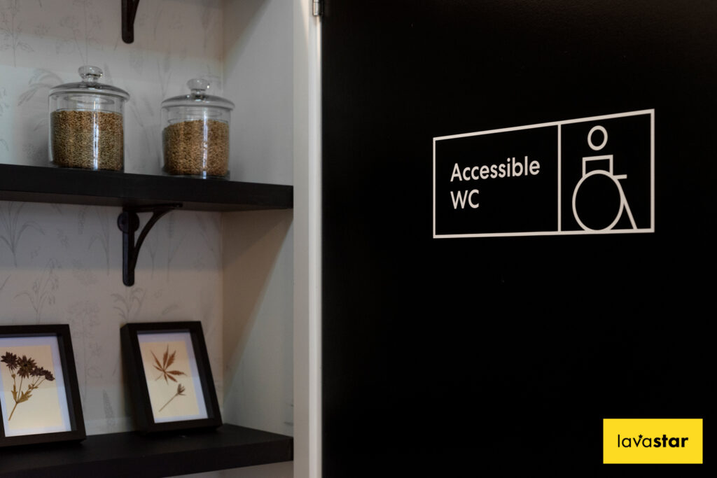 toilet door wayfinding signage