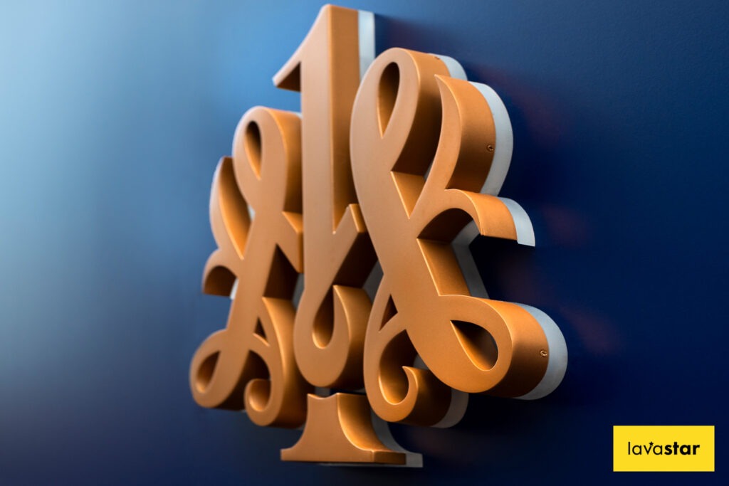 Built up illuminated logo with back acrylic