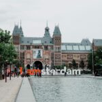 The Rijksmuseum in Amsterdam with the "I amsterdam" sign in the foreground