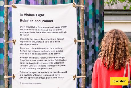 Sustainable signage installation made from natural materials
