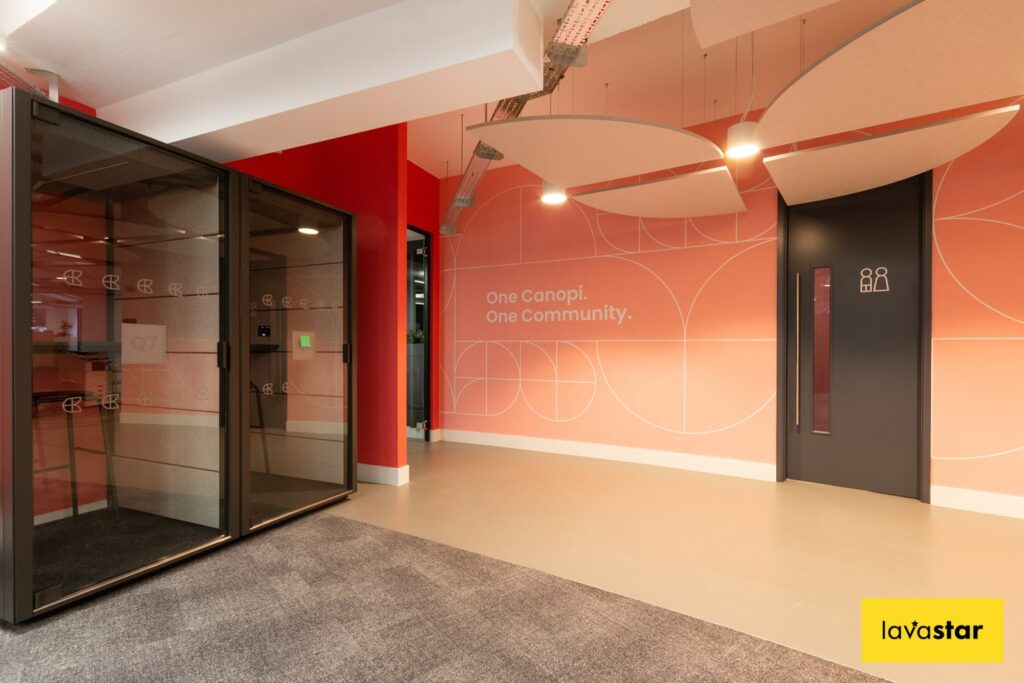 Printed office wall graphic installation in London