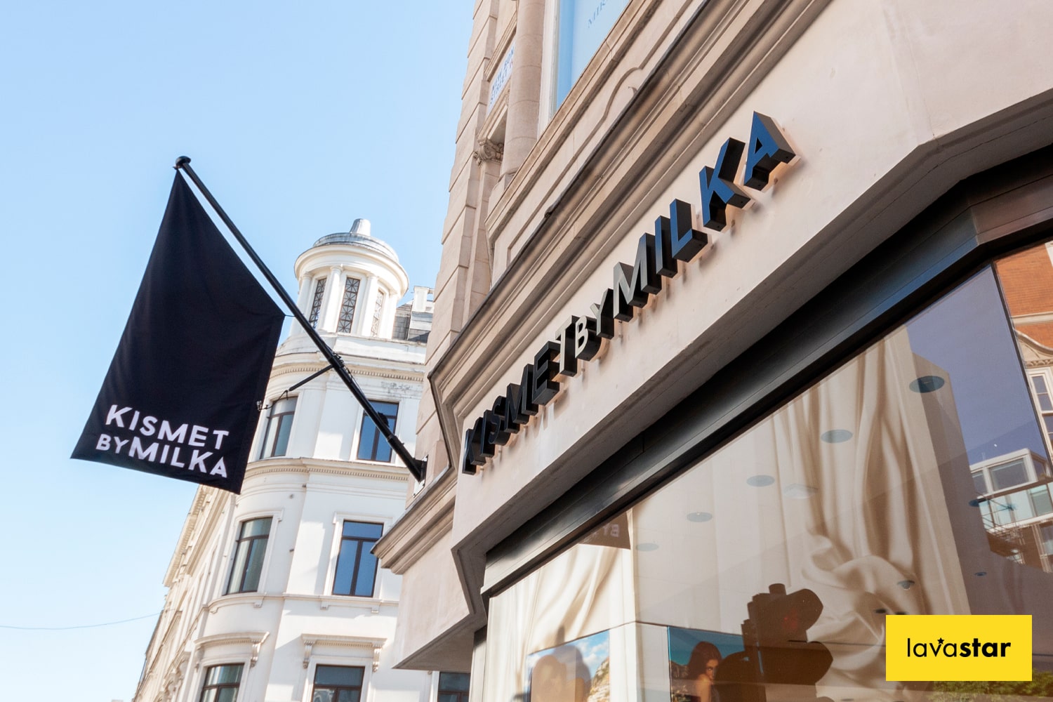 High end built up retail illuminated shopfront lettering at store in central London