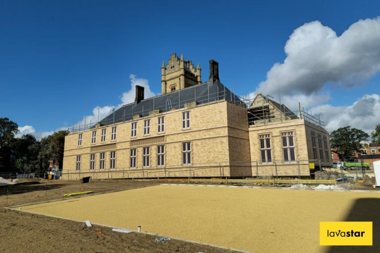 Printed building wrap installed to a scaffolding in Leeds