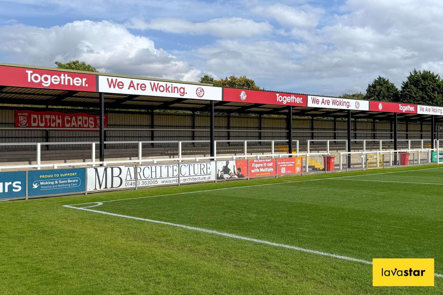 Printed football stand fascia signage for advertisment