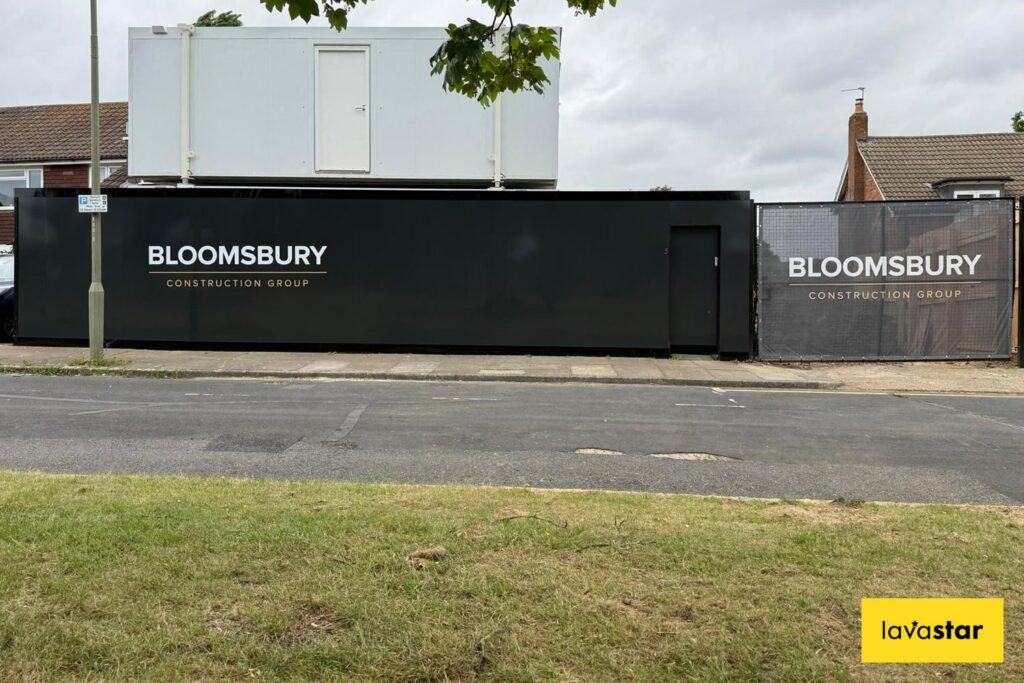Simplistic hoarding design idea from a construction site in Scotland