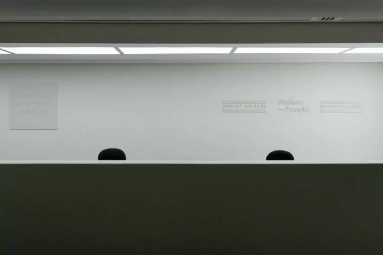 Company logos featuring on reception area wall