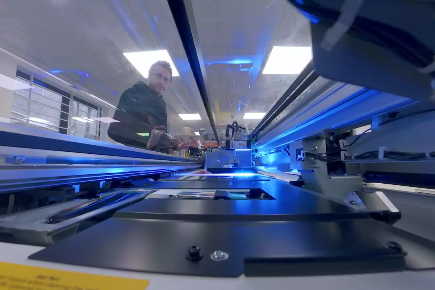 Inside printer of signage manufacturing facility in Surrey